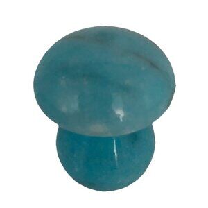 Vintage 1960s Mushroom Paperweight Blue Marble Stone Desk Retro Mod Ikea Sweden